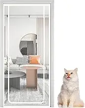 Pet Screen Door,Pet Door Screen Cat Gate - 35.43X86.61Inches Portable Zippered Protector for Convenient Access Openings Balconies Stairways Homes Hallways Apartments