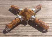 YELLOW JASPER ORGONE 4 POINT GEMSTONE ENERGY GENERATOR ORGONITE
