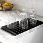 Self-Draining Silicone Dish Drying Mat or Trivet for Kitchen Counter in Black
