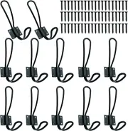Rustic Entryway Hooks-12 Pack Farmhouse Hooks with Metal Screws Included Black