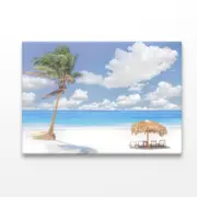 Beach Hut And Coconut Tree Print 100% Australian Made 150 x 100cm (Acrylic)