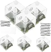 Totority 2Sets Transparent Jumping Spider Enclosure Breeding Box Durable Acrylic Reptile Habitat Container for Snails and Insects Comfortable Living Environment for Pets
