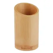 BambooMN Bamboo Angled Kitchen Utensil Holder for Countertop, Utensil Crock