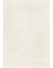 [Miss Amara] Penelope Ivory Cream Textured Rainbow Rug