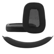 Geekria Mesh Fabric Ear Pad + Headband for Logitech G633 G933 Headphones (Black)
