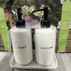 HEARTH AND HAND MAGNOLIA HAND LOTION & HAND SOAP DISPENSER & BASE NIB
