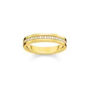 Genuine THOMAS SABO Golden Band Ring with white zirconia