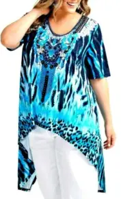 TS TAKING SHAPE plus size M / 20 Borocay Top hi-low sparkle glam NWT rrp$130!