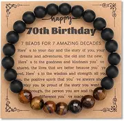 [FENNELISA] 21st 30th 40th 50th 60th 70th Birthday Gifts for Men,Tigers Eye Bracelet Birthday Presents for Him Grandad Dad Son Brother Grandson Friend Perfect Mens Birthday Gift Ideas