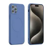 For Apple iPhone 13 Pro MagSafe Magnetic Silicone Silky Soft Touch Full Protective Anti Scratch Case Cover (Navy Blue)