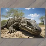 Postcard Island Behemoth The Powerful Stance Komodo Dragon Lizard Desert