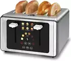 4 Slice Toaster, Touchscreen & Dual Independent Control Panel，5 Basic Functions