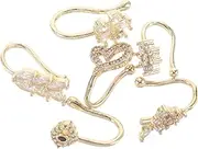 DEARMAMY Unique Nose Jewelry Clip 6pcs Adjustable Non Piercing Nose Studs Clip on Nose Ring Zirconia Stones