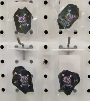 4 Sets Holographic Red Eyed Skull & Crossbones Slim Shape Dart Flights