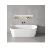 Oceano Bath Tub 1700 x 750 Back to Wall Center Outlet Acrylic ECO ECF1775BTW