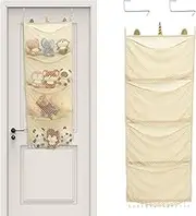 Over The Door Stuffed Animal Storage, Plush Doll Hanging Mesh Net with 4 Expandable Mesh Pocket, Large Capacity Plush Toy Hanging Bag Behind Door for Bedroom