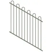 ProtectorAl 0350-1200W x 1200H Pale Eucalypt Loop Top Pool Fence Panel Raked 16-30º