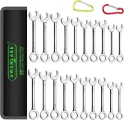 22pc Mini Wrench Set Metric SAE Ignition Spanner Open & Box End Small Equipment