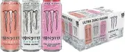 (15 Pack) Monster Peachy Strawberry Ultra Variety Energy Drink, Zero Sugar, 16oz