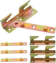 IWOWHERO 4 Sets Precision Bed Frame Connector Non Mortise Silent Hinge Hardware for Stable Couch Sofa Joint Assembly High Strength Material with Scratch Resistant Finish