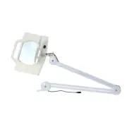 10x Magnifier Lamp with LED Light Table Clamp White Lens Wide Loupes 110V