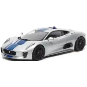 Almost Real 1:18 Scale Jaguar C-X75 2013 Lightning Silver w/Gloss Blue Stripes