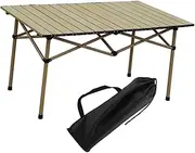 Ｓｉｍｈｏａ Folding Camping Picnic Table Easy to Set up for 2-4 Persons Side Table for Hiking, Beige