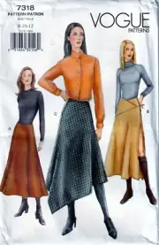 Vogue Sewing Pattern 7318 Misses' Flared Skirt Size 8-12