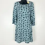 Boden $98 Women's Sz 2 XS Miriam Star Bird Print Fit & Flare Jersey Tunic Dress