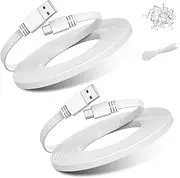 Basesailor Micro USB Power Cable 3M/2Pack,Flat Micro USB Charging Power Cord,Charger for Wyze Cam V3 V4 Pan,Nest Yi,Blink Mini XT XT2 Outdoor/Indoor 3rd Gen,Zmodo,Furbo Dog,Netvue,Xbox One Controller