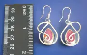 Erick's Sterling Silver Modernist Pink Opal Earrings Taxco.925
