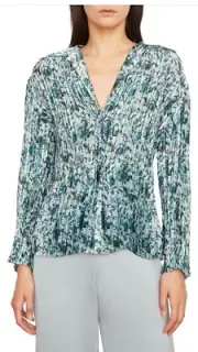 Vince Women’s Berry Blooms Pleated Floral Top Blouse Shirt-Size: 2XSmall- $395
