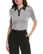 Theory Contrast Wool-Blend Polo Shirt