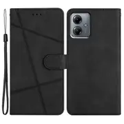 For Motorola Moto G14 4g Stand Wallet Phone Leather Case Crazy Horse Texture Imprinted Lines Cover