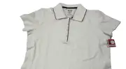 Adidas Climalite Polo Women's Medium White Golf Travel Stretch Cottn Blend NEW