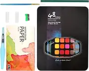 Watercolor Paint Kits For Beginners,48 Colors Watercolor Paints Set - Travel Design Palette, Crafts Painting Supplies, Portable Art Kit For Artists, Amateur Hobbyists
