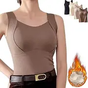 [HUIQINGLI] Patiyu Shop Built Bra, Patiyu Women 2 in 1 Thickened Warming Vest with Built in Bra