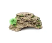 Aquarium Resin Reptile Turtle Tortoise Terrace Hole Cave Rock Fish Tank Decor-Yellow