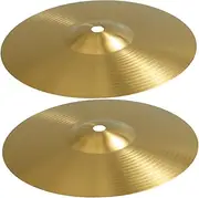 JOINPAYA 2pcs Brass Crash Cymbals for Drum Set Jazz Drum Accessory Lightweight Cymbal for Drummers Smooth Edges Sound Portable Music Instrument