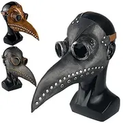Halloween Punk Glasses Gas Mask,Plague Doctor Mask,Long Nose Bird Beak Crow Mask,Cosplay Steam Costume Props Accessories