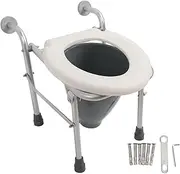 Toilet Seat Risers for Seniors, Raised Toilet Seat Stand Alone Commode Riser Foldable Stool for Handicap Pregnant Women