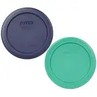 Pyrex 7202-PC Blue and 7202-PC Green Round Replacement Storage Lid Cover