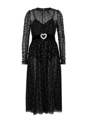 Rebecca Vallance Whitney Polka-dot Tulle Midi Dress - Black - 10 (UK10 / S) 10 (UK10 / S)