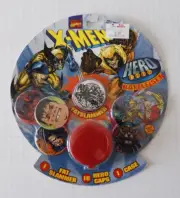 Vintage 1995 Marvel Hero Caps Pogs Fatslammer Battle Set Wolverie Sabretooth