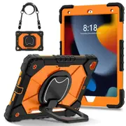 For iPad Pro 11" 4th Gen Case Kids Heavy Duty Shockproof Cover - Orange - Black
