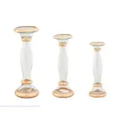 Mud Pie E4 Home Decor Gold Edge Ring Glass Candlestick, Clear - Choose Size 4...
