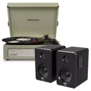 Crosley Voyager Portable Turntable - Sage + Bundled Majority D40