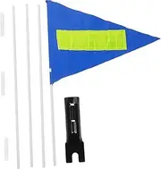 MUSISALY Flag with Fiberglass Pole Bike Safety Flag for Cycling Sturdy Advertising Banner Easy Installation for Bikes Cars