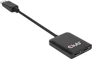 Club3D CSV-6200 Multi Stream Transport (MST) DisplayPort to DisplayPort Multi Monitor Splitter - 2-Port MST Hub - DP 1.2 to 2X DP MST Hub USB Powered