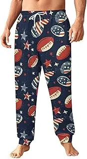 [Generic] Men's Sweatpants, Navy Blue Americana Layout-91, Polyester Joggers, Sweatpants Jogging Pants for Workout Running
